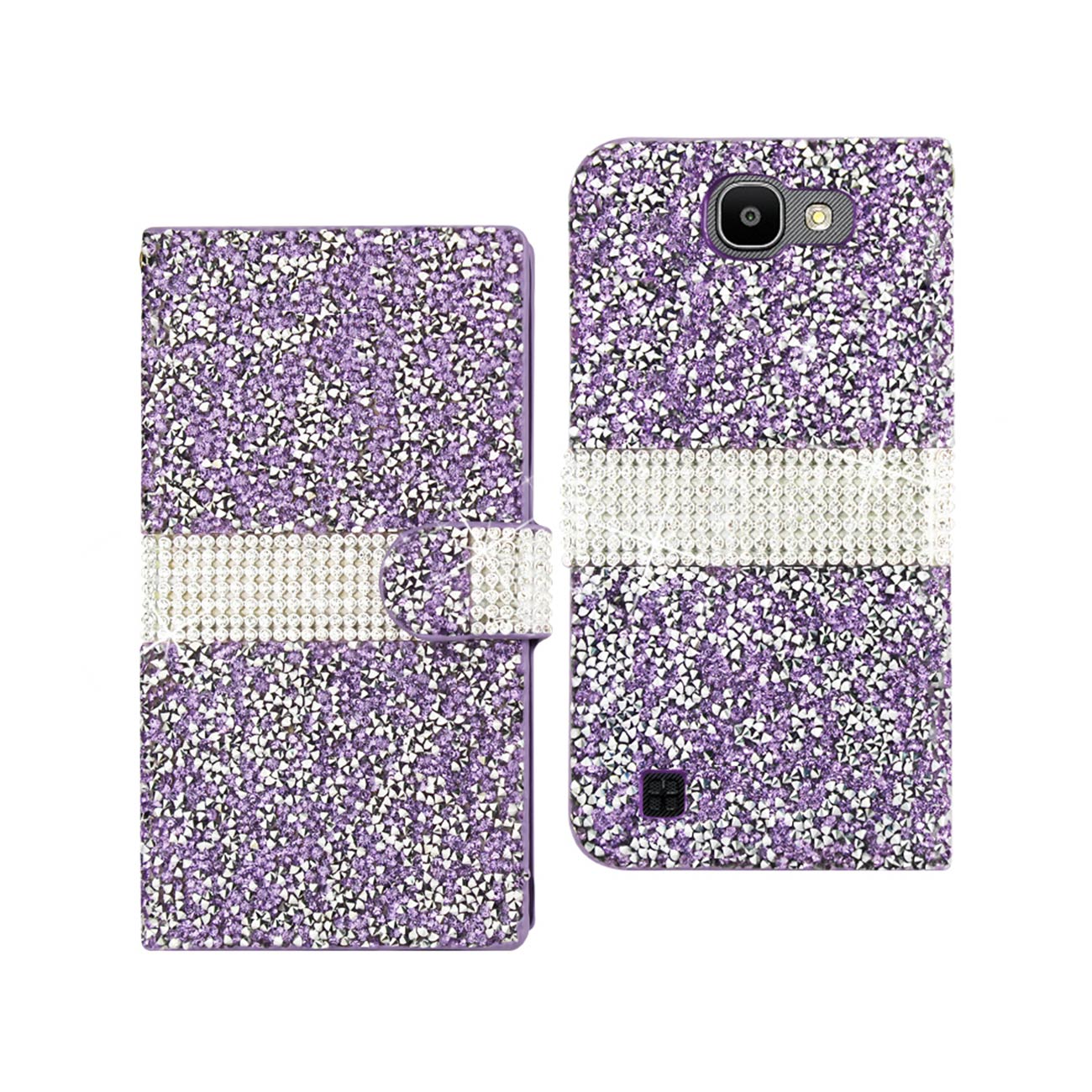 Wallet Case Diamond Rhinestone LG Spree Purple Color