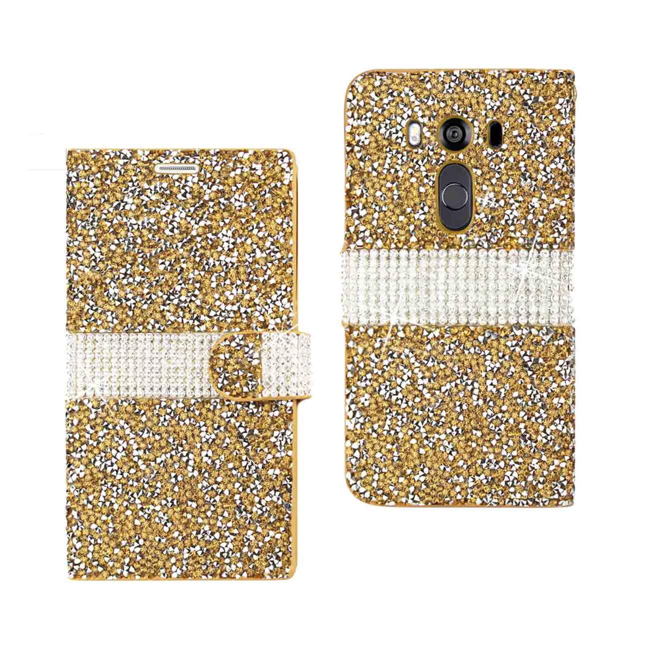 Wallet Case Diamond Rhinestone LG V10 Gold Color