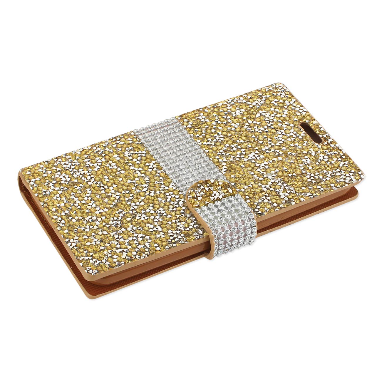 Wallet Case Diamond Rhinestone LG X Style / Tribute HD Gold Color