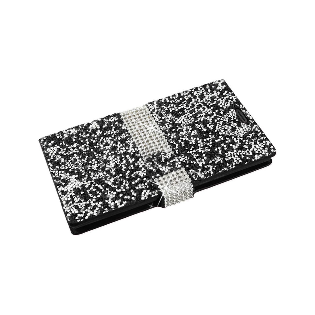Wallet Case Diamond Rhinestone Samsung Galaxy S7 Edge Black Color