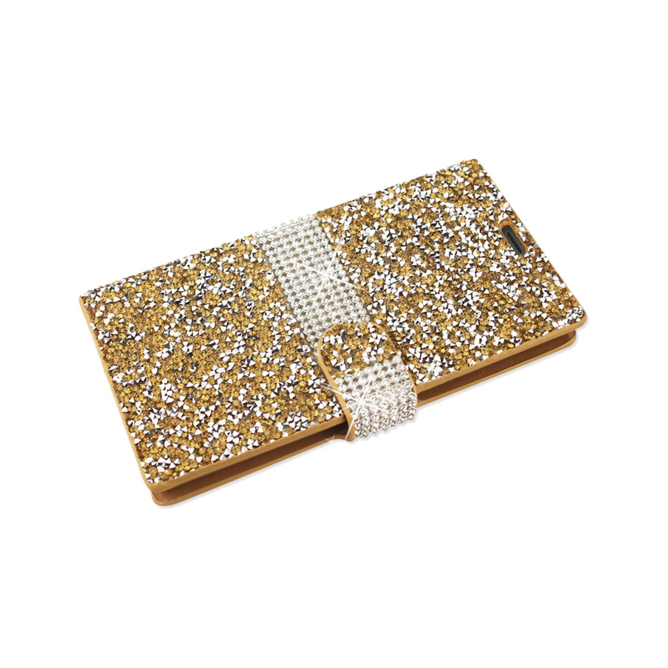 Wallet Case Diamond Rhinestone Samsung Galaxy S7 Edge Gold Color