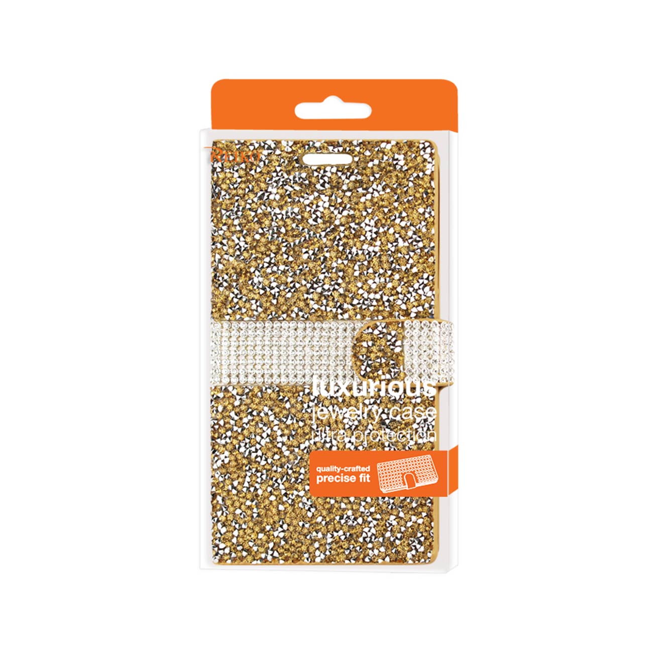 Wallet Case Diamond Rhinestone Samsung Galaxy S7 Edge Gold Color