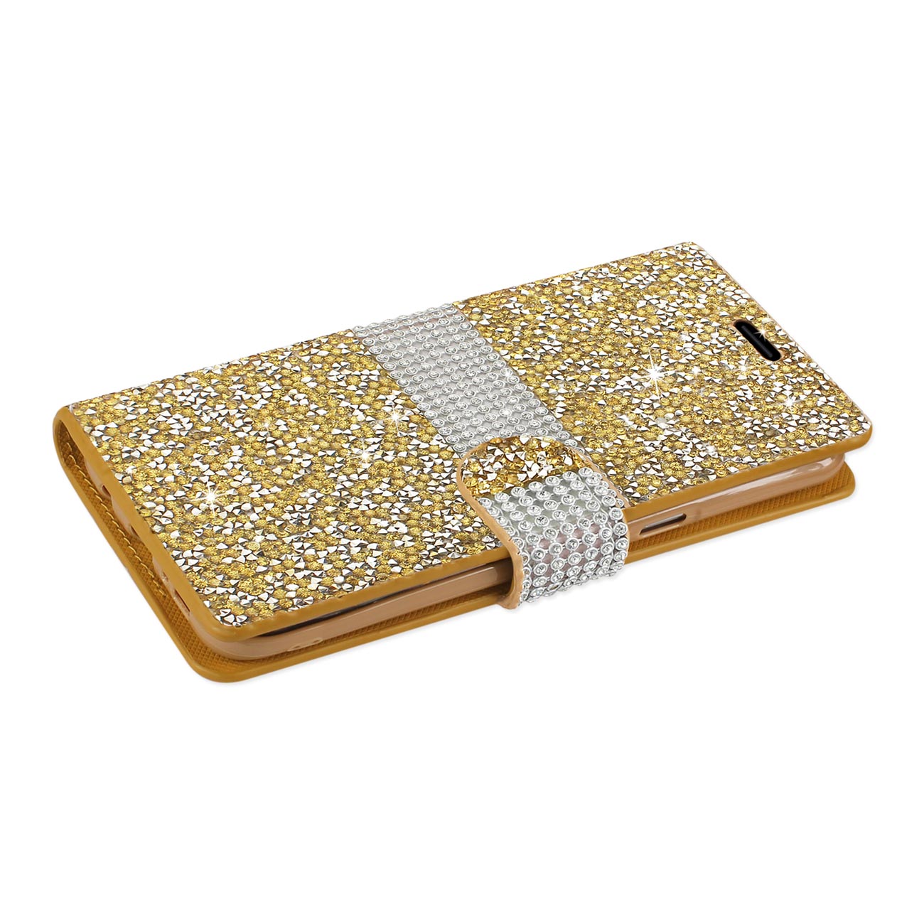 Wallet Case Diamond Rhinestone Samsung Galaxy S8 Edge / S8 Plus Gold Color