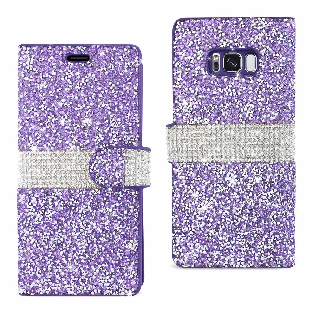 Wallet Case Diamond Rhinestone Samsung Galaxy S8 Edge/ S8 Plus Purple Color