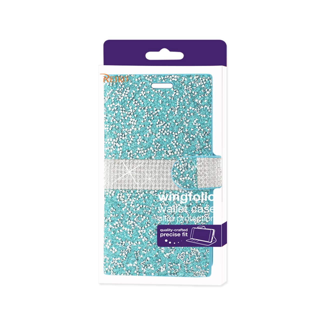 Wallet Case Diamond Rhinestone Samsung Galaxy J7 Blue Color