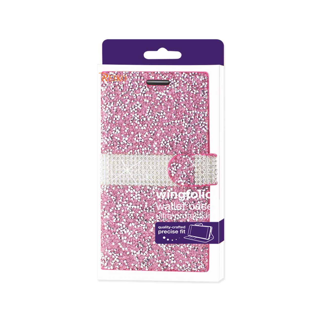 Wallet Case Diamond Rhinestone Samsung Galaxy J7 Pink Color
