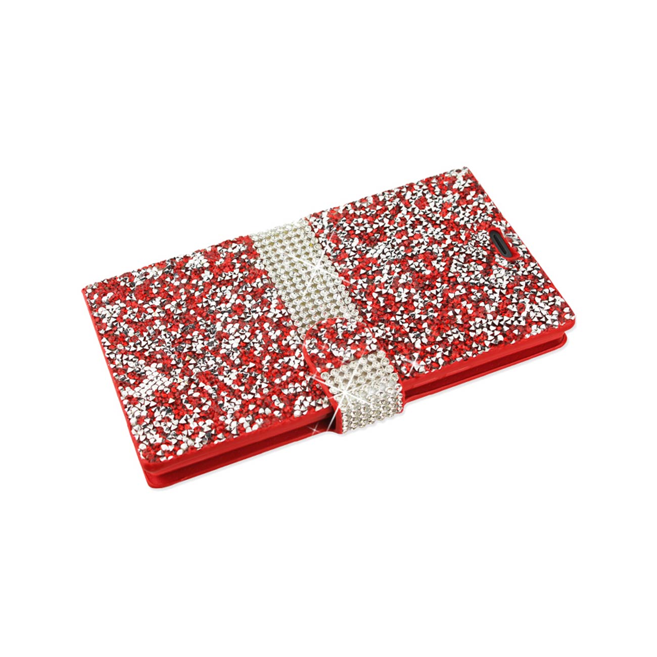 Wallet Case Diamond Rhinestone Samsung Galaxy S7 Red Color