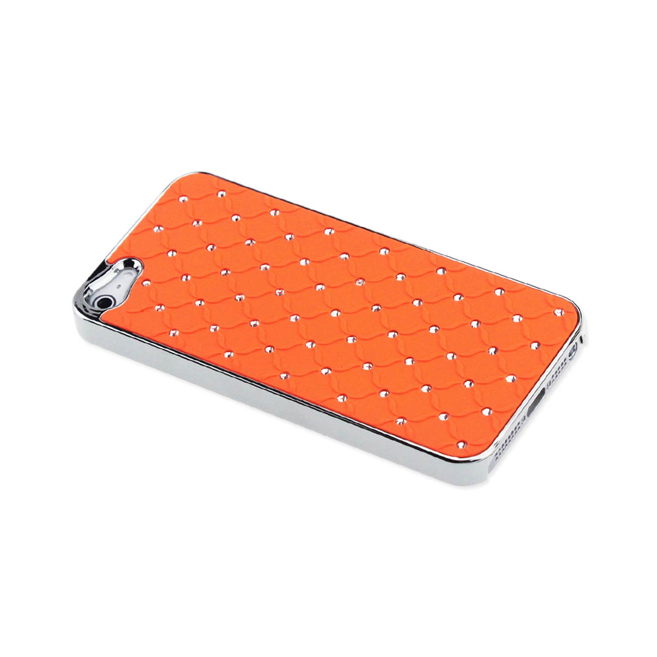 Case Metal Plated Jewelry Diamond Studs iPhone 5/ 5S/ SE Orange Color