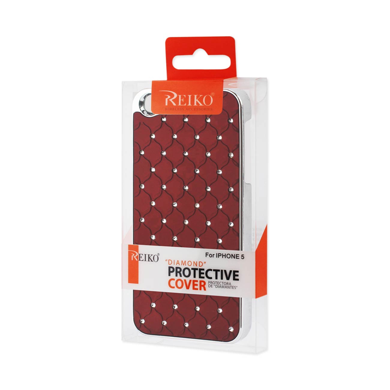 Case Metal Plated Jewelry Diamond Studs iPhone 5/ 5S/ SE Red Color