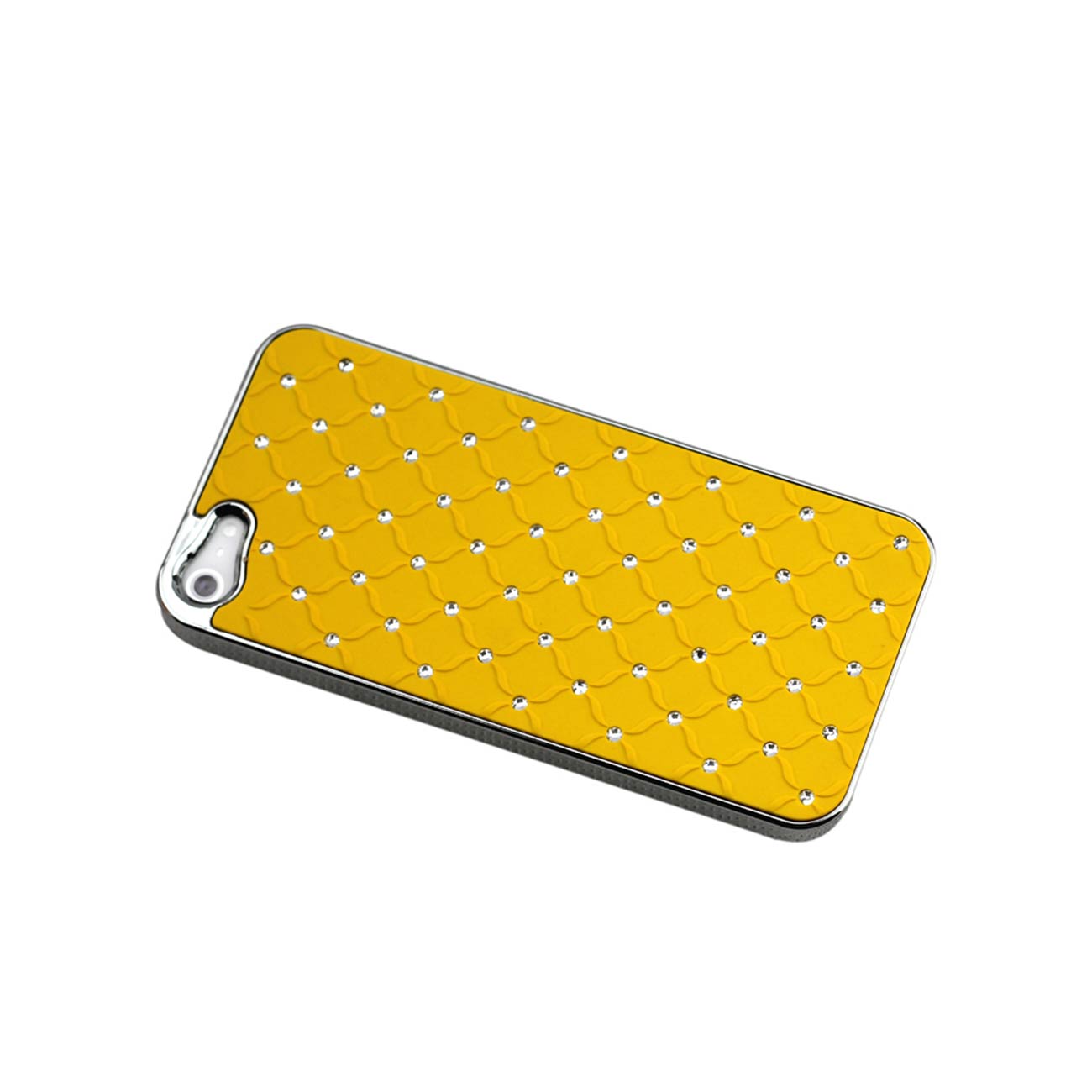 Case Metal Plated Jewelry Diamond Studs iPhone 5/ 5S/ SE Yellow Color