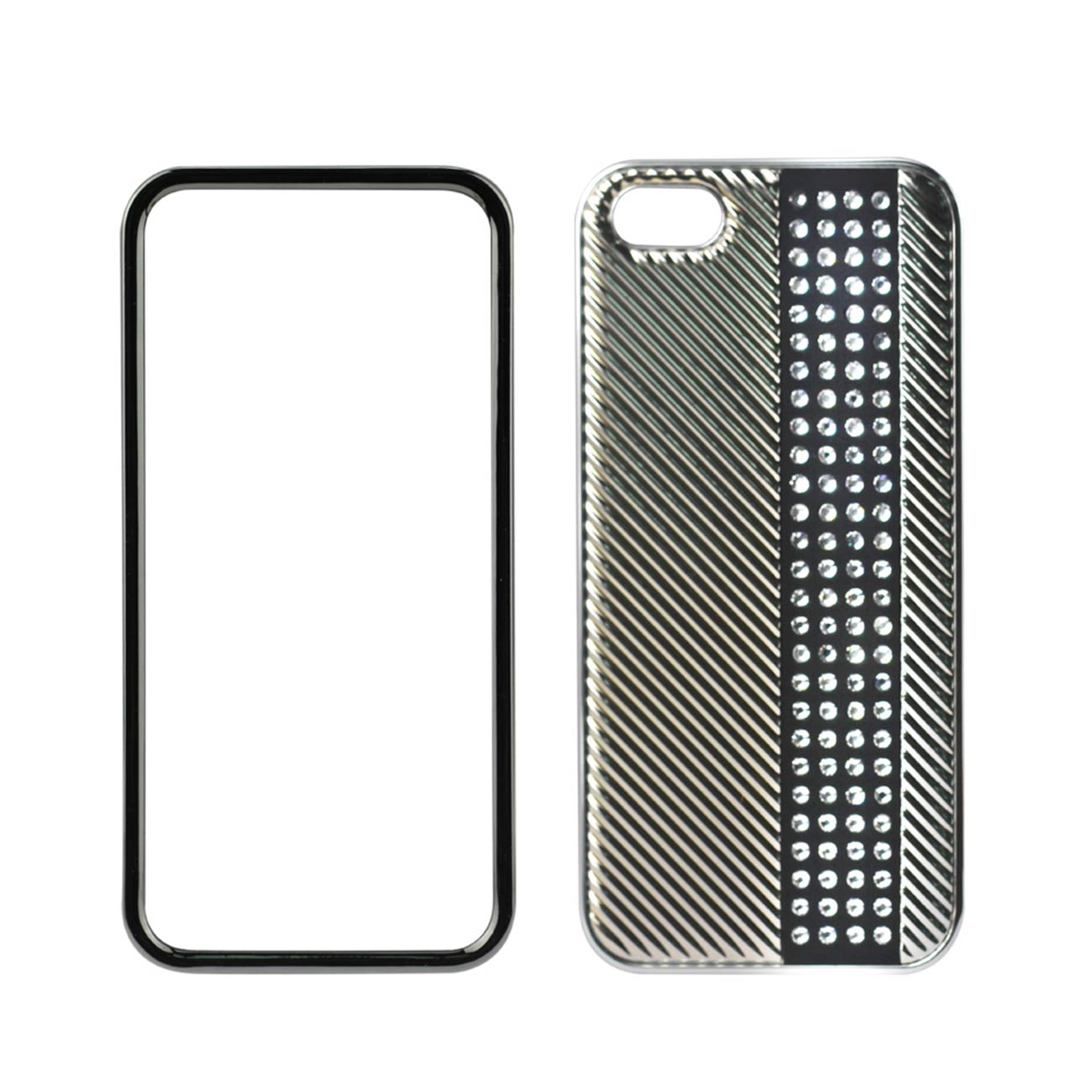 Case Metal Plated Jewelry Rhinestone iPhone SE/ 5S/ 5 Black Color