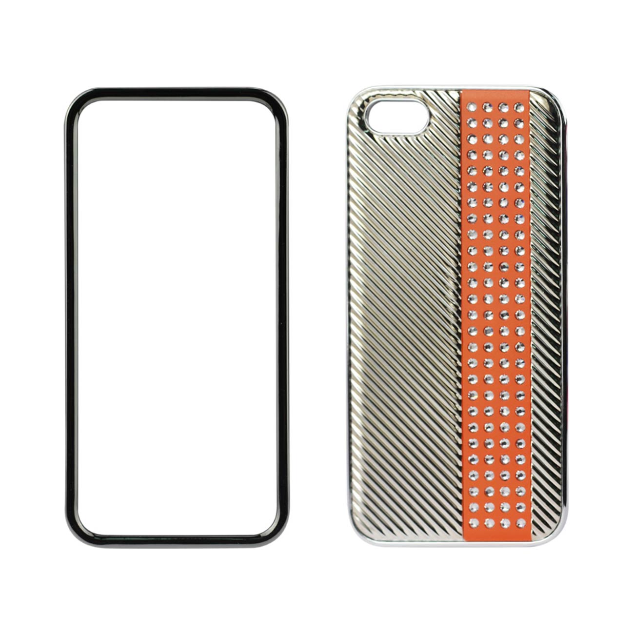Reiko iPhone Se/ 5S/ 5 Jewelry Rhinestone Metal Plated Case In Orange