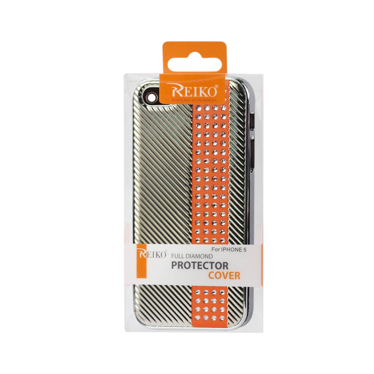 Reiko iPhone Se/ 5S/ 5 Jewelry Rhinestone Metal Plated Case In Orange