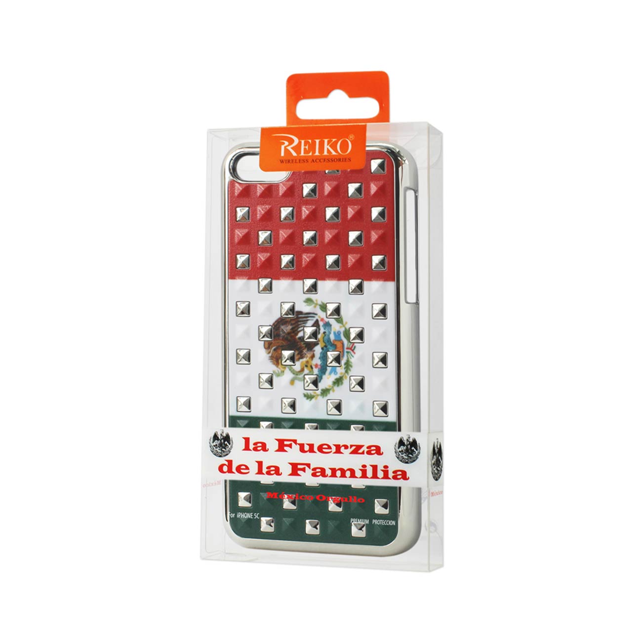 iPhone 5C Studded Plating Rivets Mexican Flag Design Case In Mix
