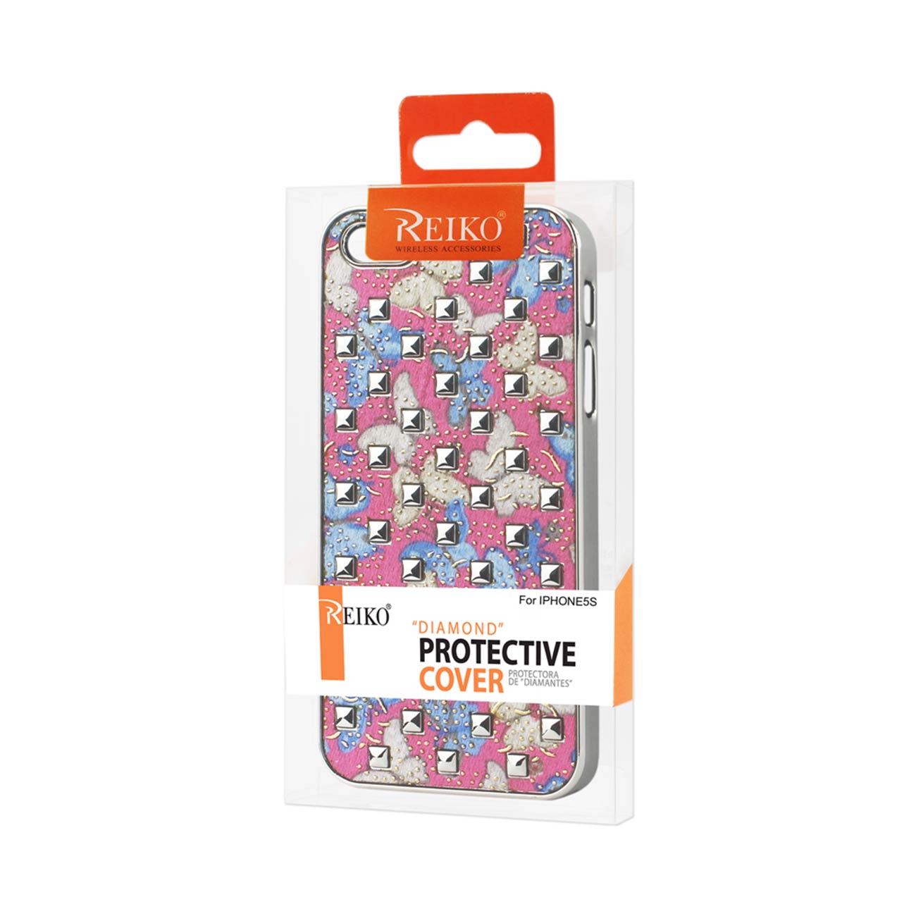Case Studded Plating Rivets Butterflies Design iPhone SE/ 5S/ 5 Blue Color