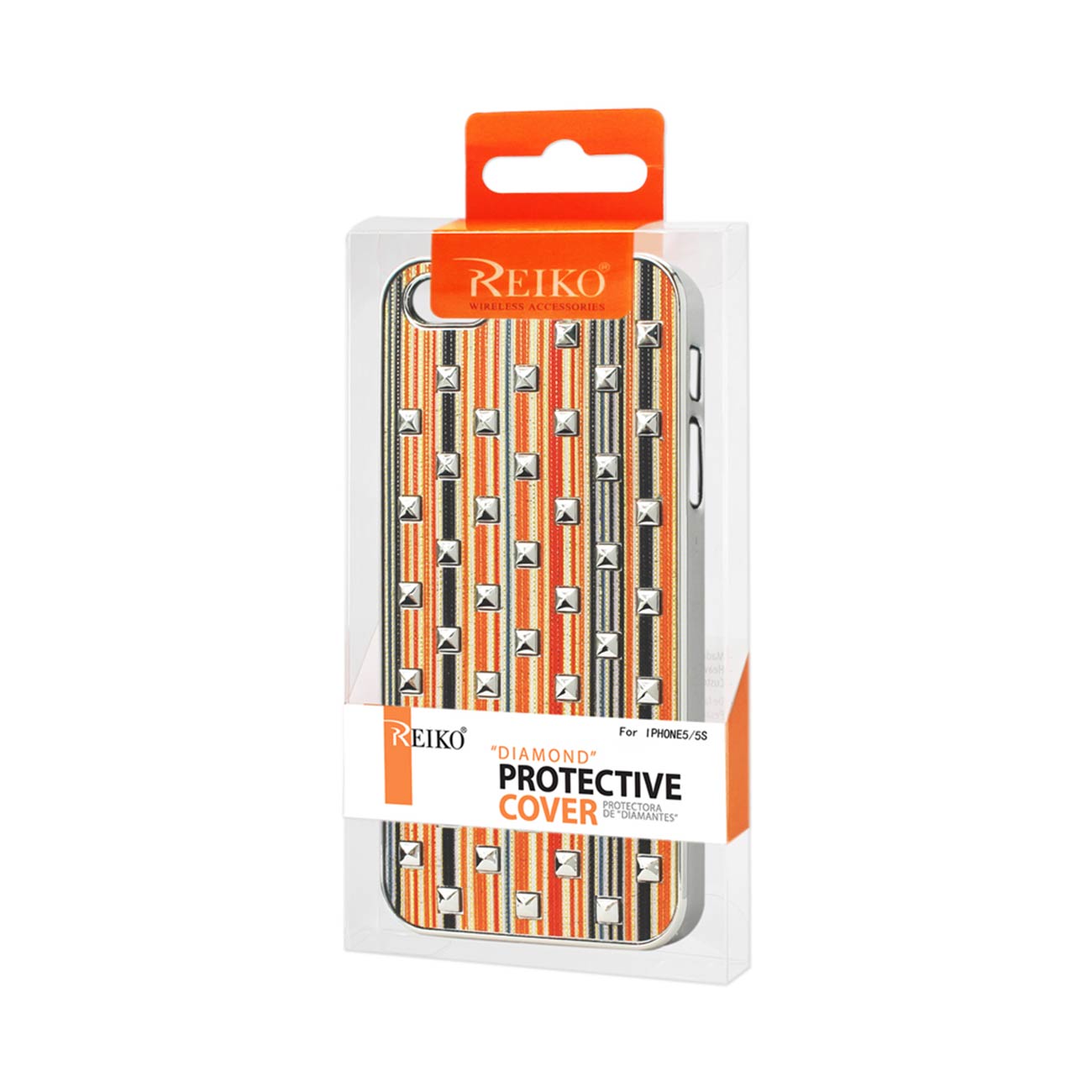 Case Studded Plating Rivets Stripes Design iPhone SE/ 5S/ 5 Gold Color