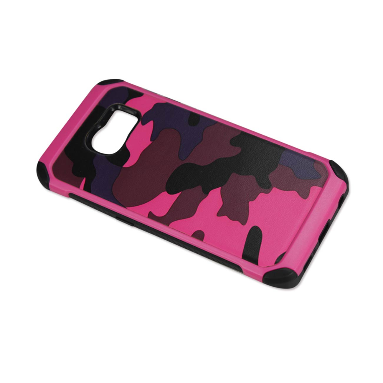 Samsung Galaxy S6 Edge Hybrid Leather Camouflage Case In Pink