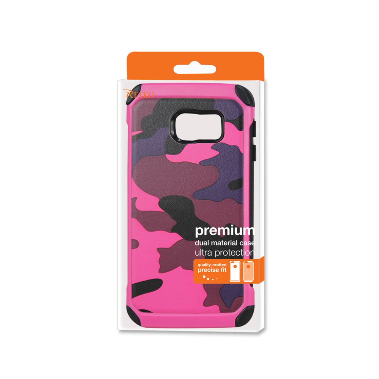 Samsung Galaxy S6 Edge Hybrid Leather Camouflage Case In Pink