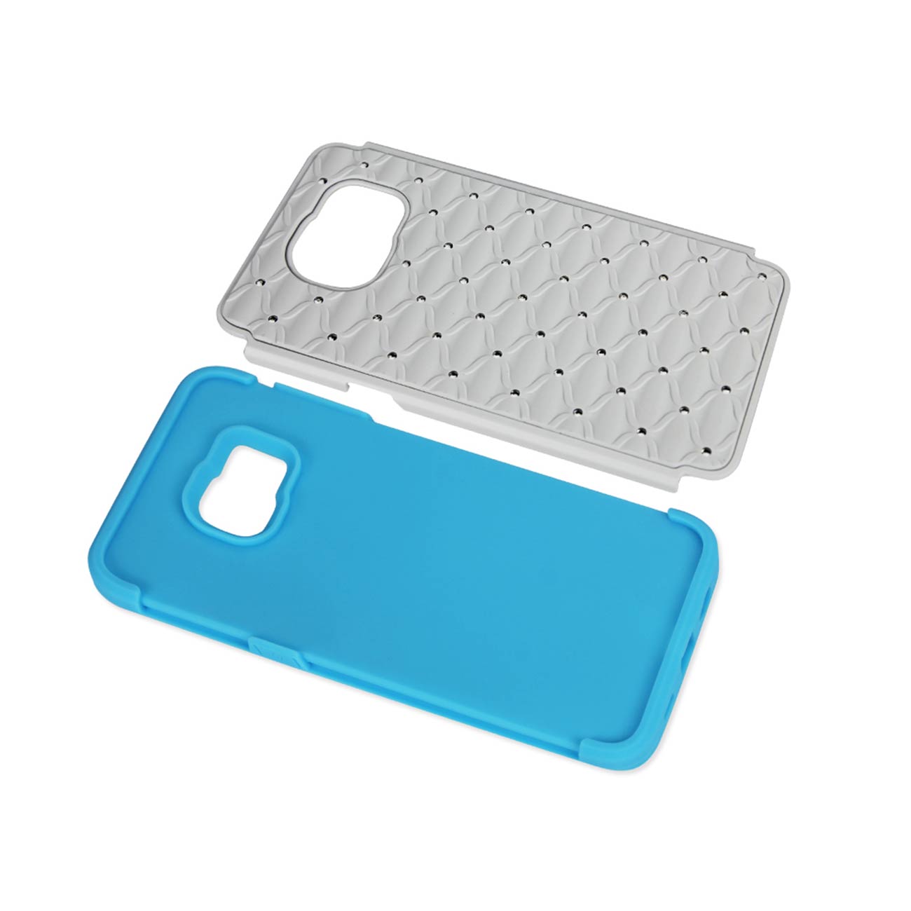 Samsung Galaxy S6 Edge Plus Hybrid Heavy Duty Jewelry Diamond Case In Blue White