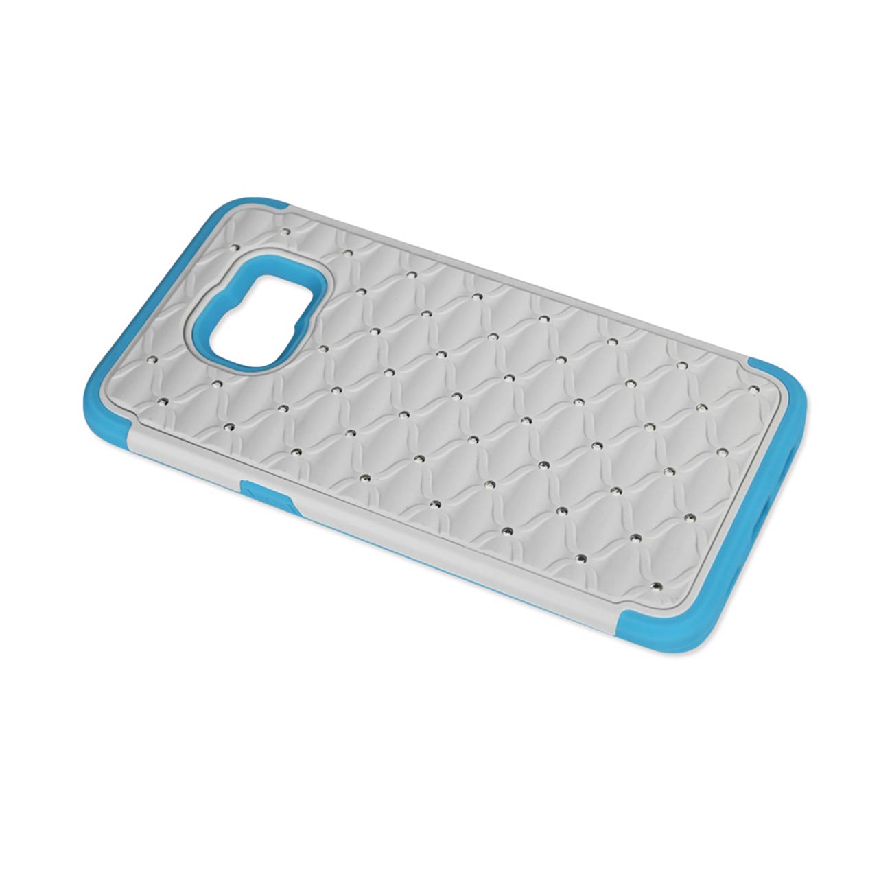 Samsung Galaxy S6 Edge Plus Hybrid Heavy Duty Jewelry Diamond Case In Blue White