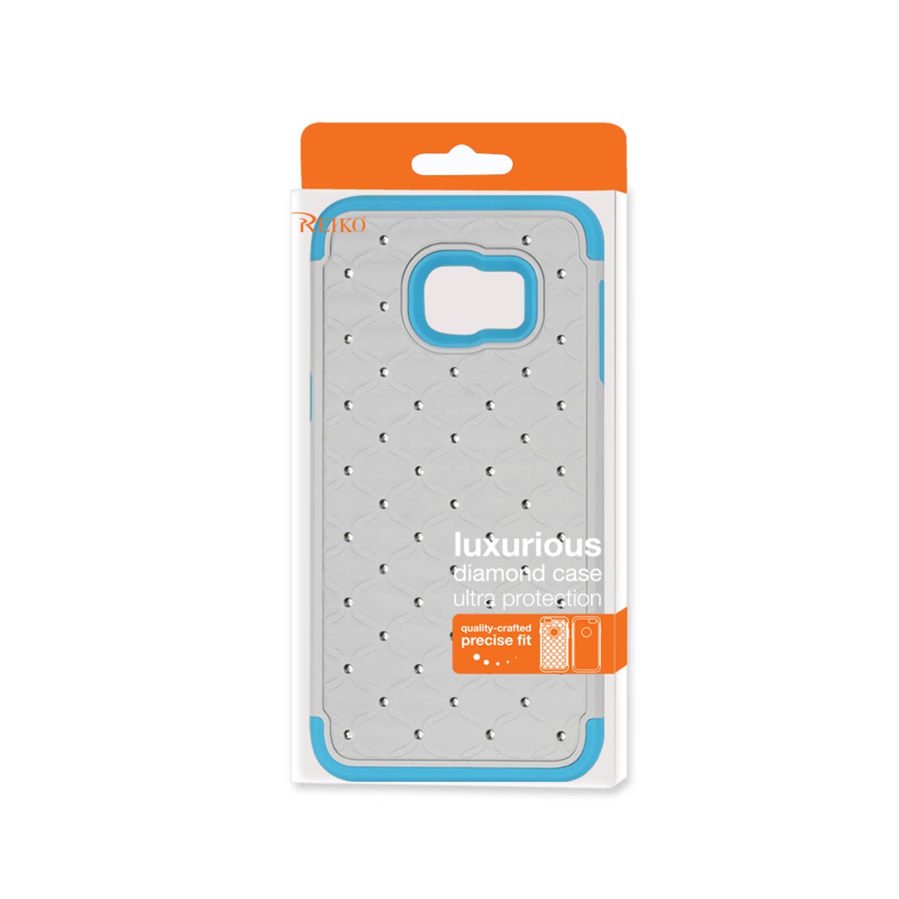 Samsung Galaxy S6 Edge Plus Hybrid Heavy Duty Jewelry Diamond Case In Blue White