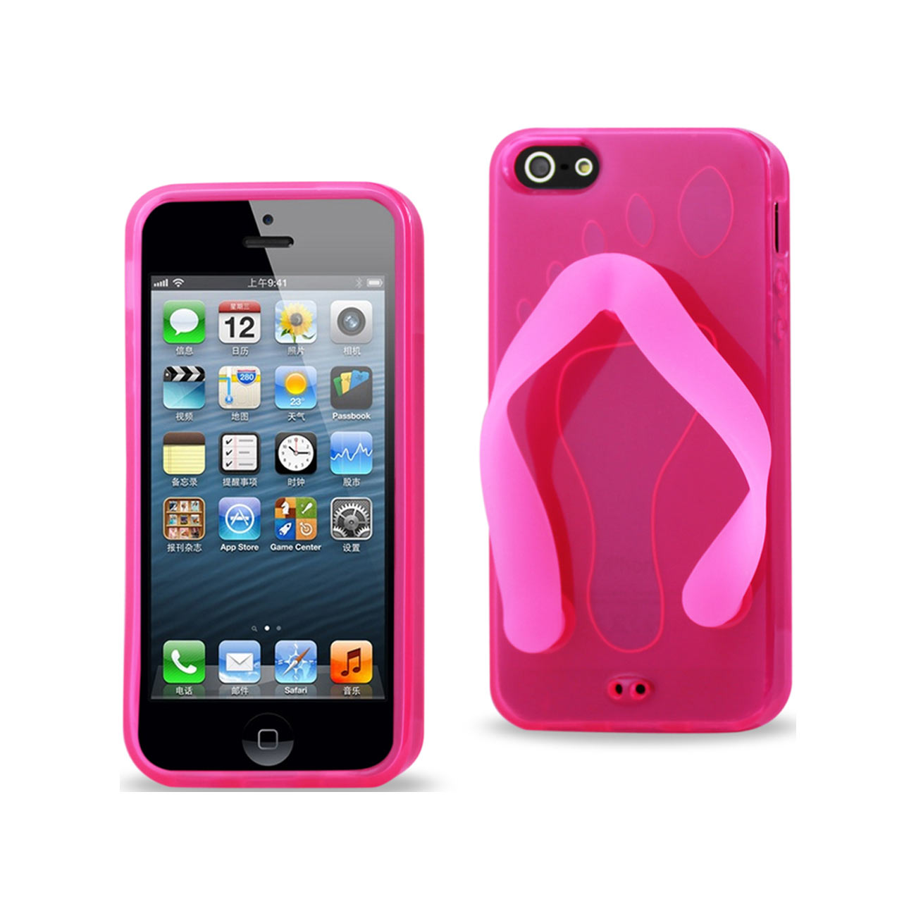 Case Silicone Slipper Sandal iPhone SE/ 5S/ 5 Pink Color