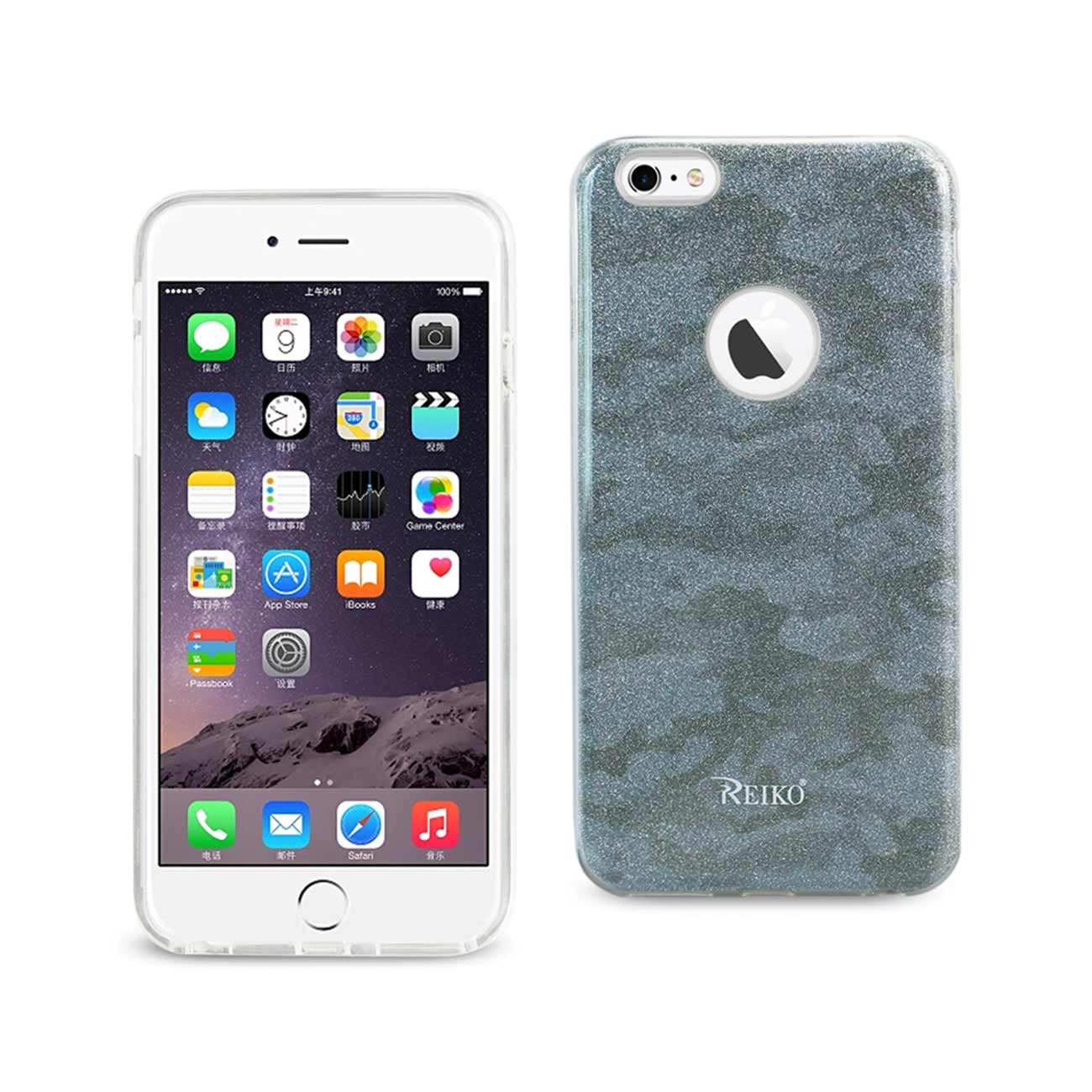 Case Hybrid Shine Glitter Shimmer iPhone 6 Plus/ 6S Plus Camouflage Blue Color