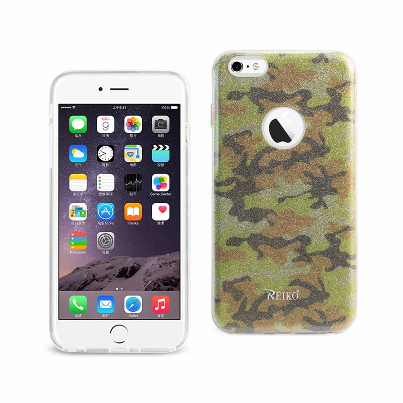 Case Hybrid Shine Glitter Shimmer iPhone 6 Plus/ 6S Plus Camouflage Yellow Color