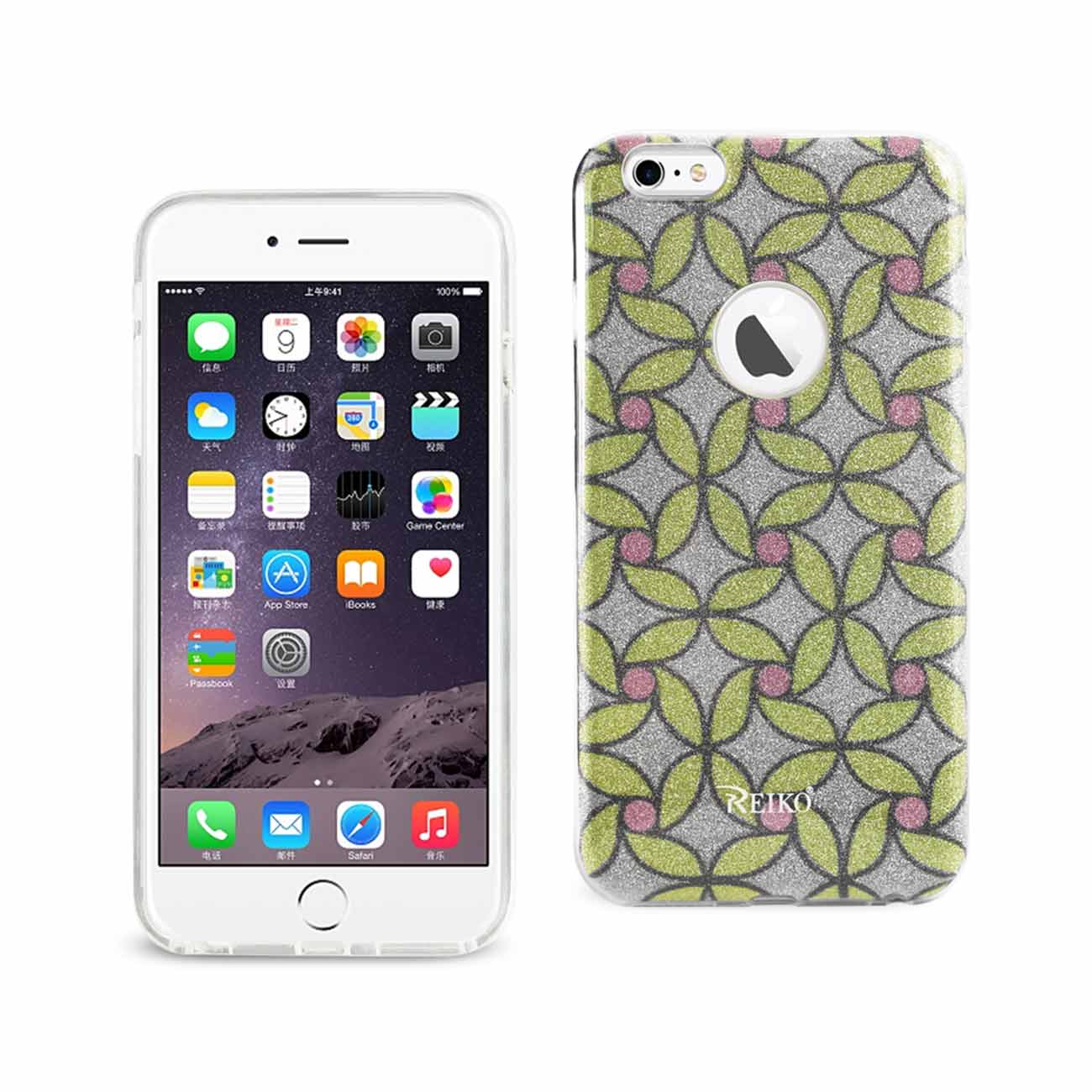 Case Hybrid Shine Glitter Shimmer iPhone 6 Plus/ 6S Plus Flower Gold Color