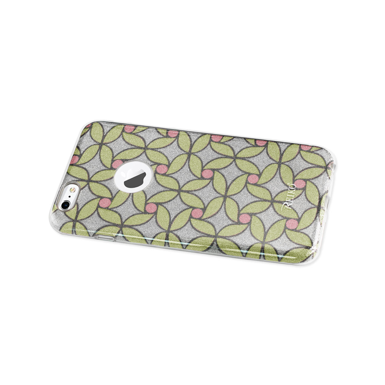 Case Hybrid Shine Glitter Shimmer iPhone 6 Plus/ 6S Plus Flower Gold Color