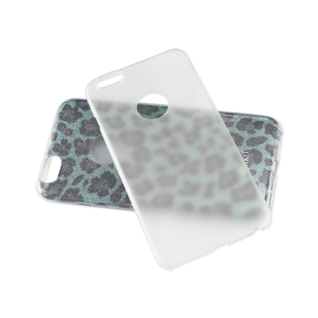 iPhone 6 Plus/ 6S Plus Shine Glitter Shimmer Leopard Hybrid Case In Blue