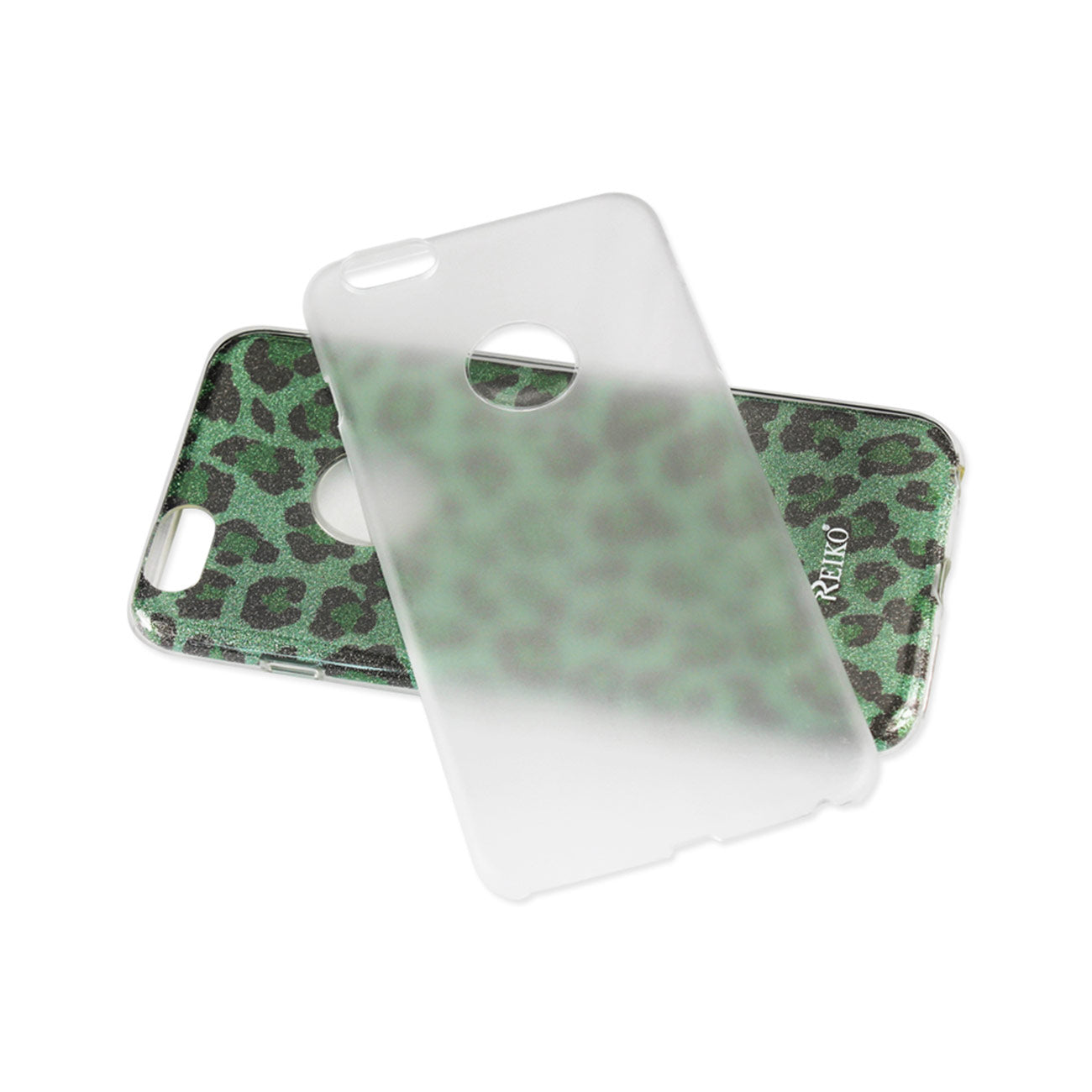 Case Hybrid Shine Glitter Shimmer Leopard iPhone 6 Plus/ 6S Plus Green Color