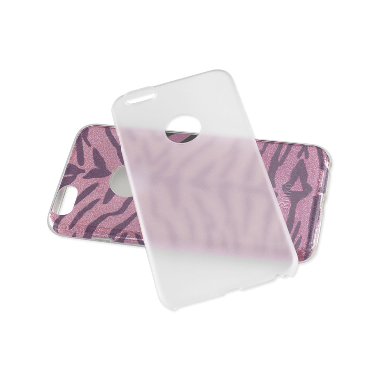 Case Hybrid Shine Glitter Shimmer Tiger Stripe iPhone 6 Plus/ 6S Plus Hot Pink Color