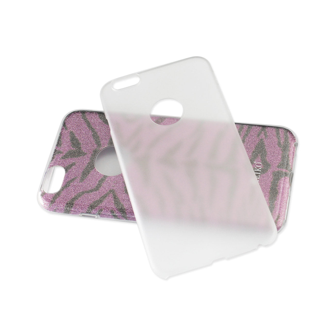 Case Hybrid Shine Glitter Shimmer Tiger Stripe iPhone 6 Plus/ 6S Plus Purple Color