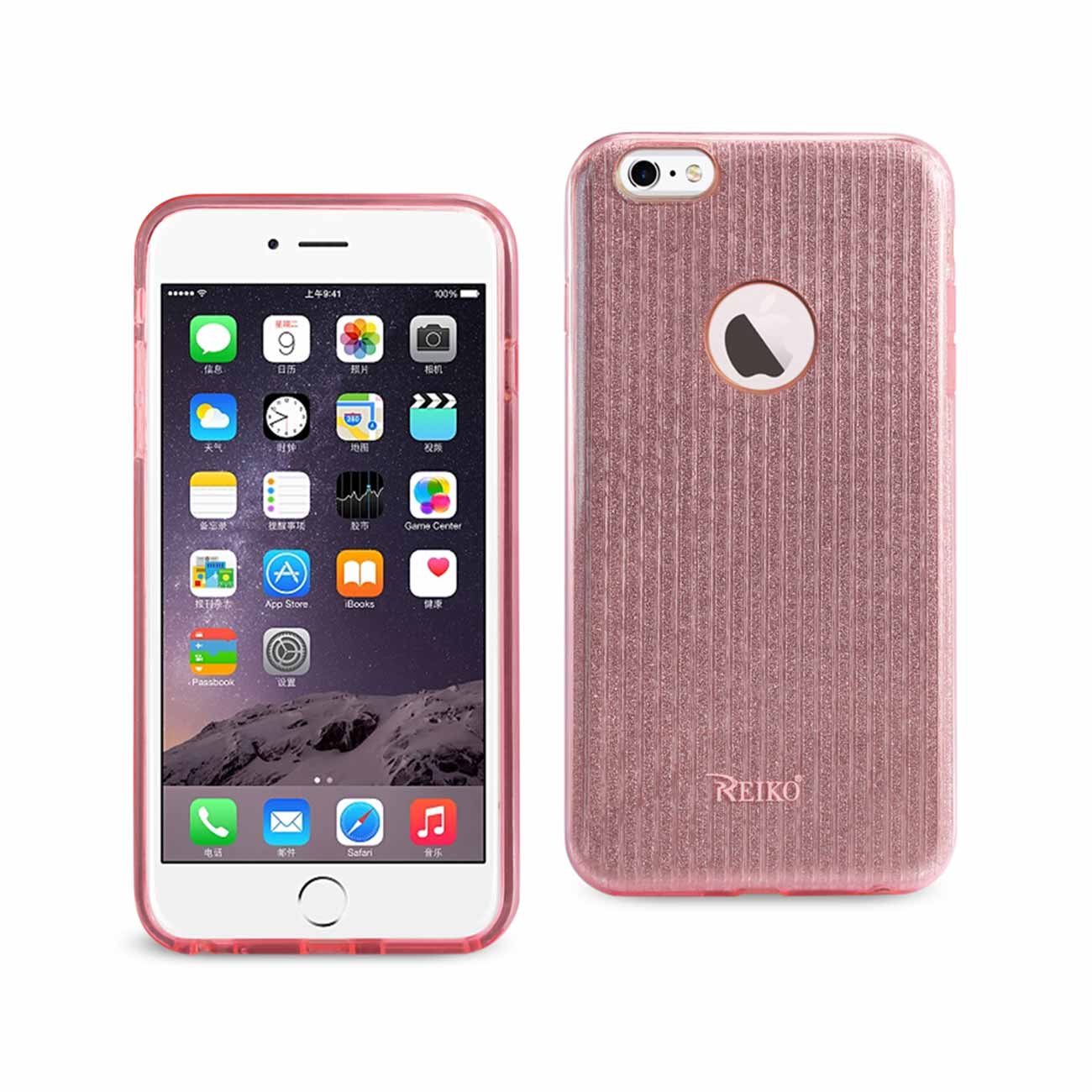 Case Hybrid Shine Glitter Shimmer Stripe Linear iPhone 6 Plus/ 6S Plus Pink Color