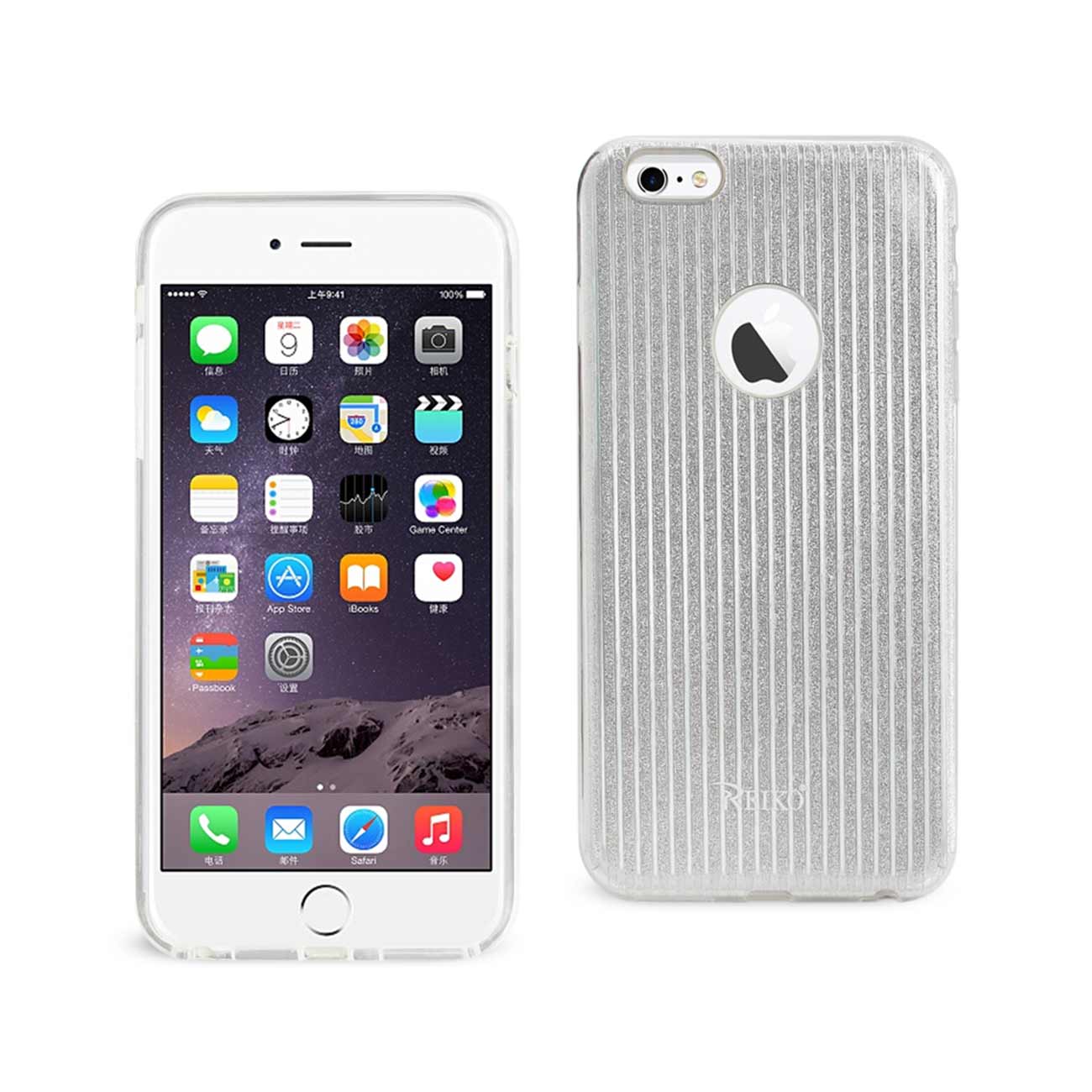 Case Hybrid Shine Glitter Shimmer Stripe Linear iPhone 6 Plus/ 6S Plus Silver Color