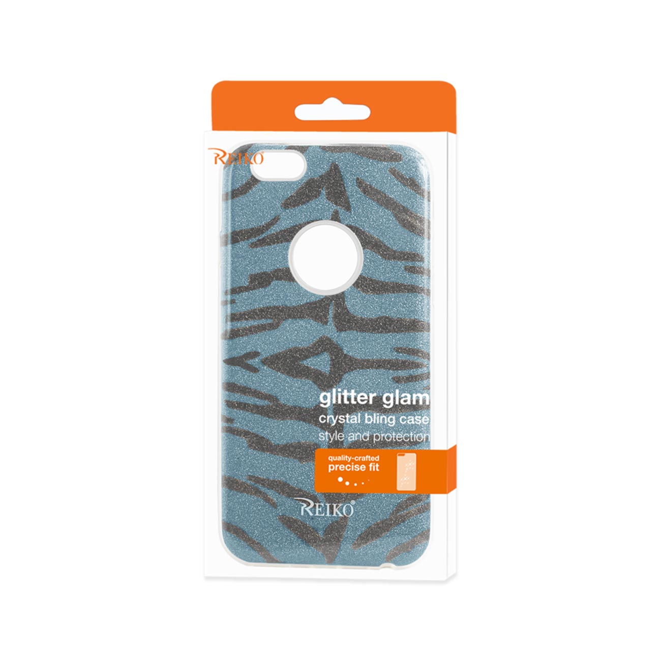 Case Hybrid Shine Glitter Shimmer Tiger Stripe iPhone 6/ 6S Blue Color