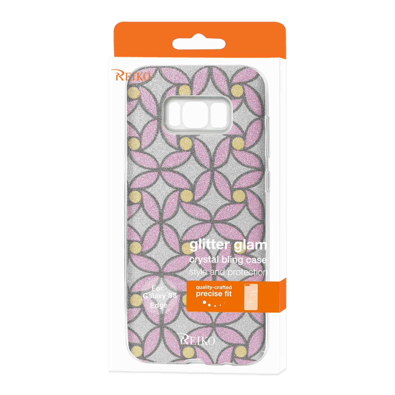 Case Hybrid Shine Glitter Shimmer Flower Samsung Galaxy S8 Edge/ S8 Plus Pink Color