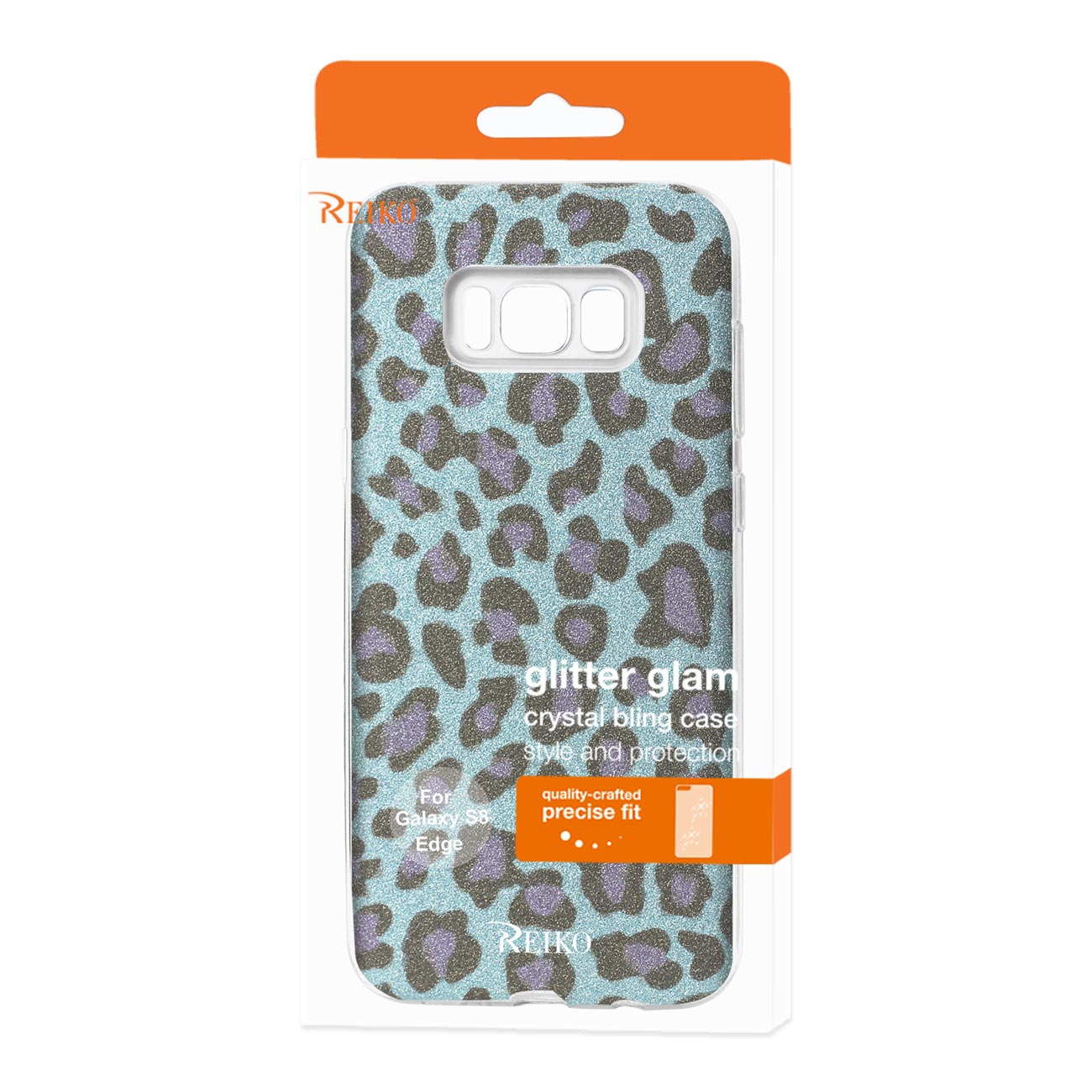 Case Hybrid Shine Glitter Shimmer Leopard Samsung Galaxy S8 Edge/ S8 Plus Blue Color