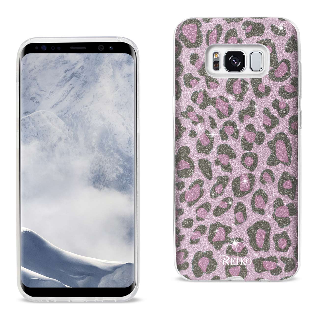 Case Hybrid Shine Glitter Shimmer Leopard Samsung Galaxy S8 Edge/ S8 Plus Pink Color