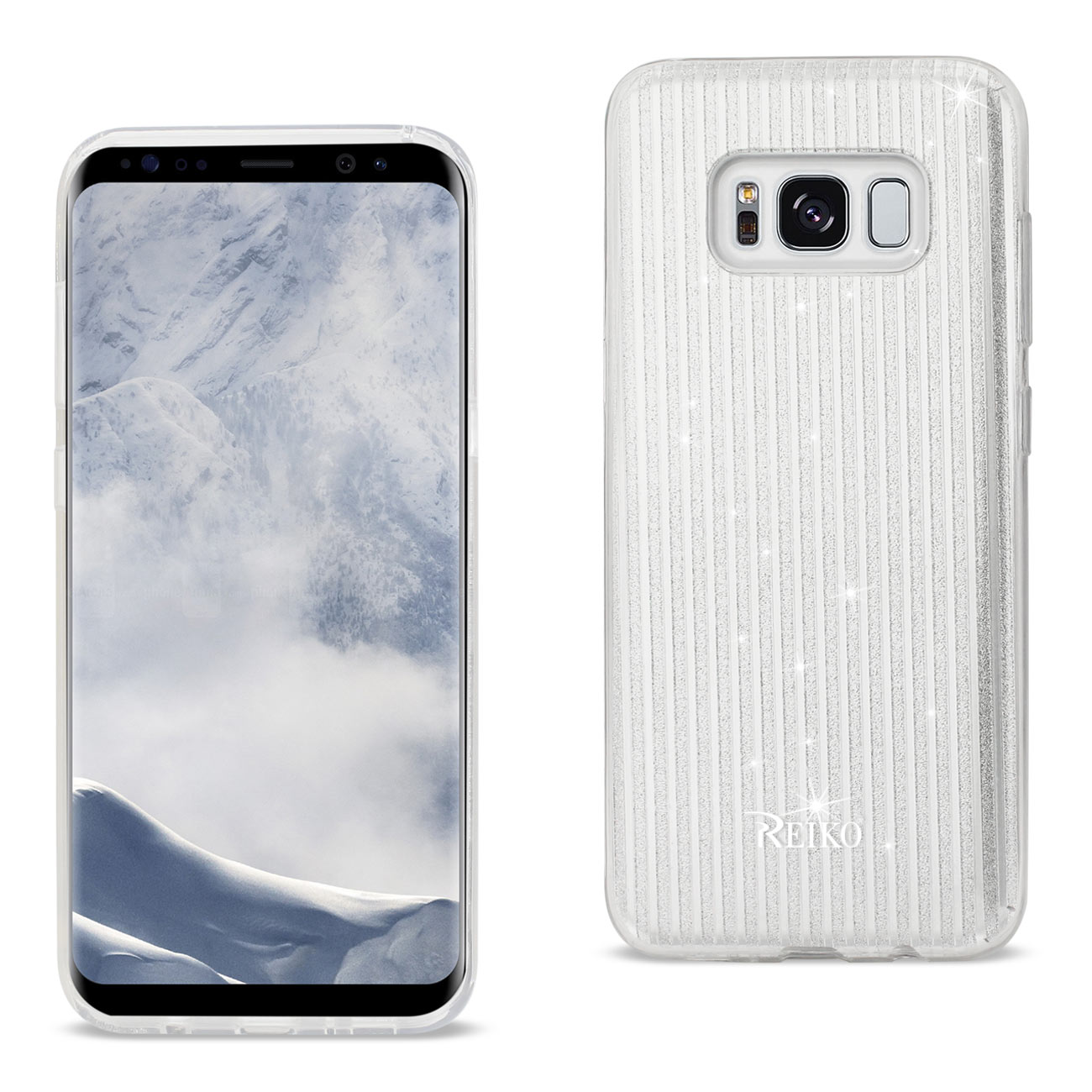 Case Hybrid Shine Glitter Shimmer Stripe Samsung Galaxy S8 Edge/ S8 Plus Linear Silver Color