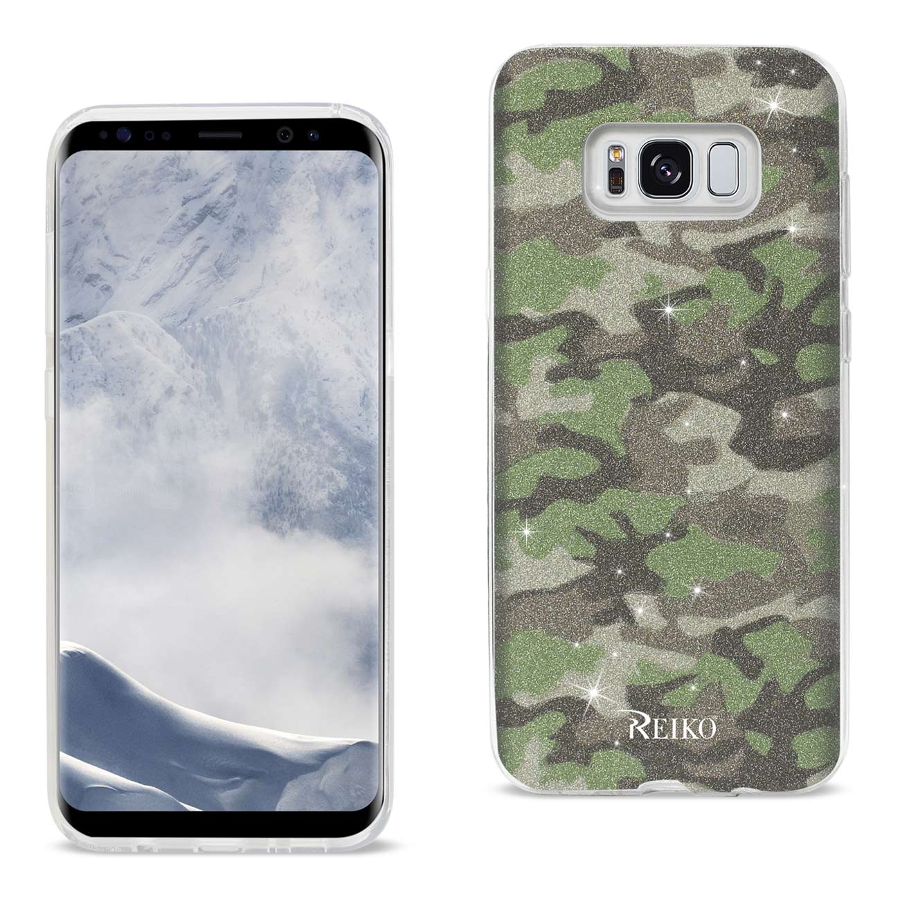 Case Hybrid Shine Glitter Shimmer Camouflage Samsung Galaxy S8/ SM Green Color