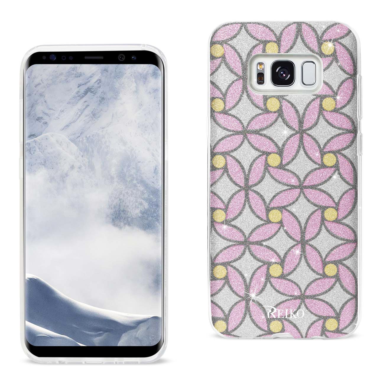 Case Hybrid Shine Glitter Shimmer Flower Samsung Galaxy S8/ SM Pink Color
