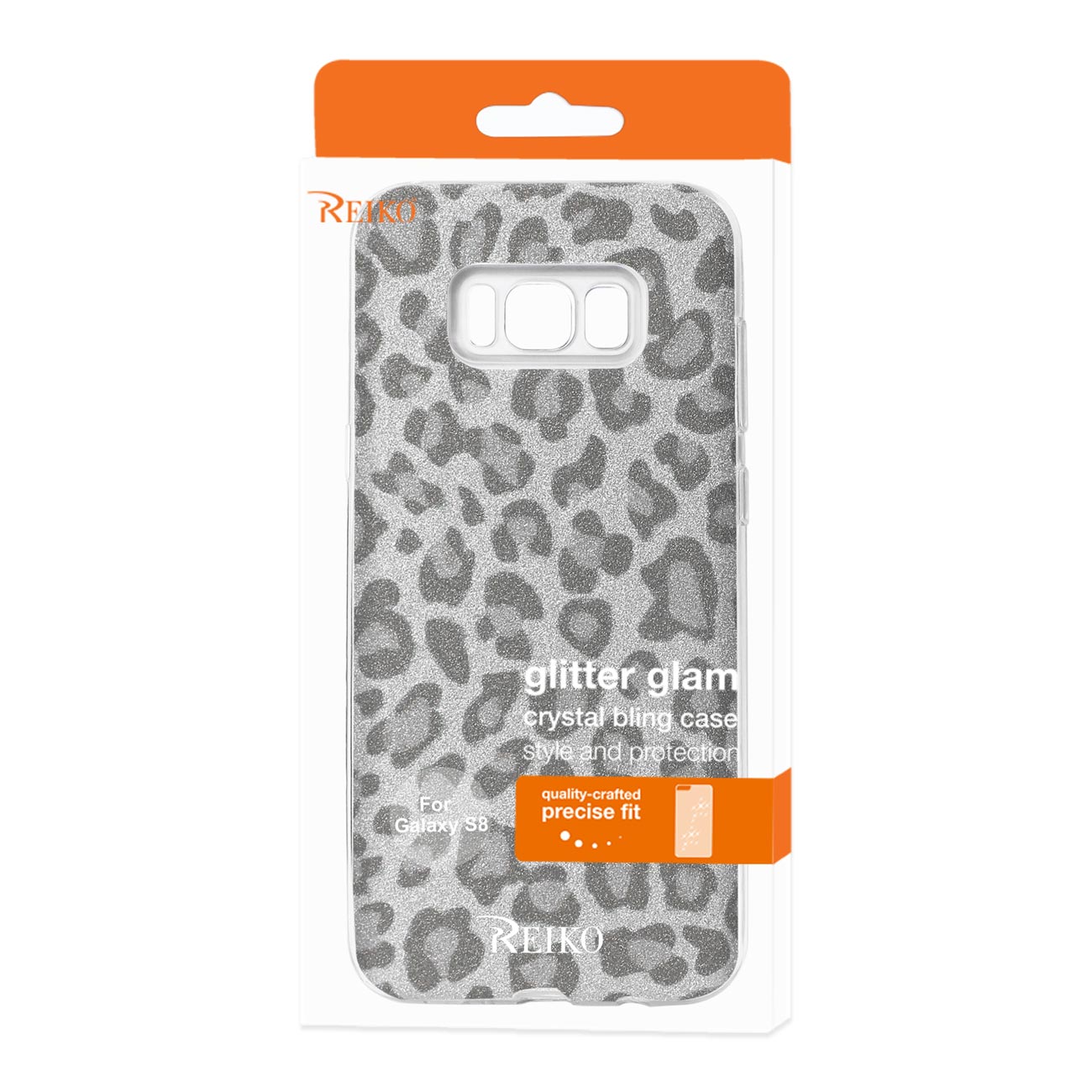 Case Hybrid Shine Glitter Shimmer Leopard Samsung Galaxy S8/ SM Silver Color