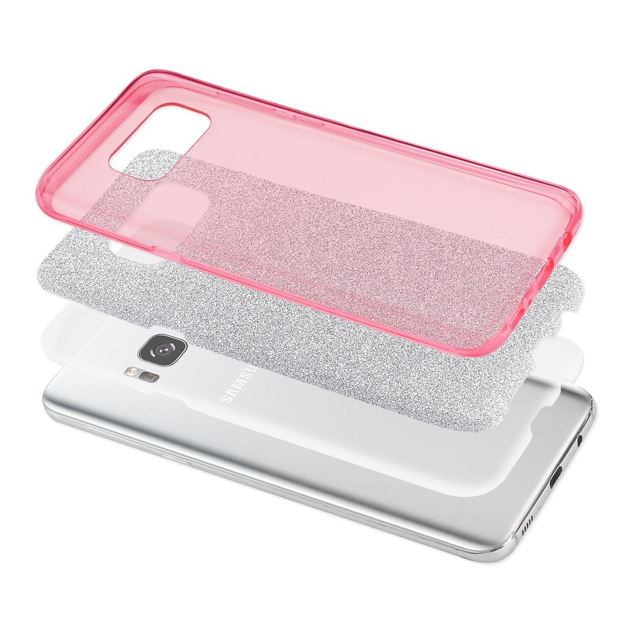 Case Hybrid Shine Glitter Shimmer Leopard Samsung Galaxy S8/ SM Pink Color
