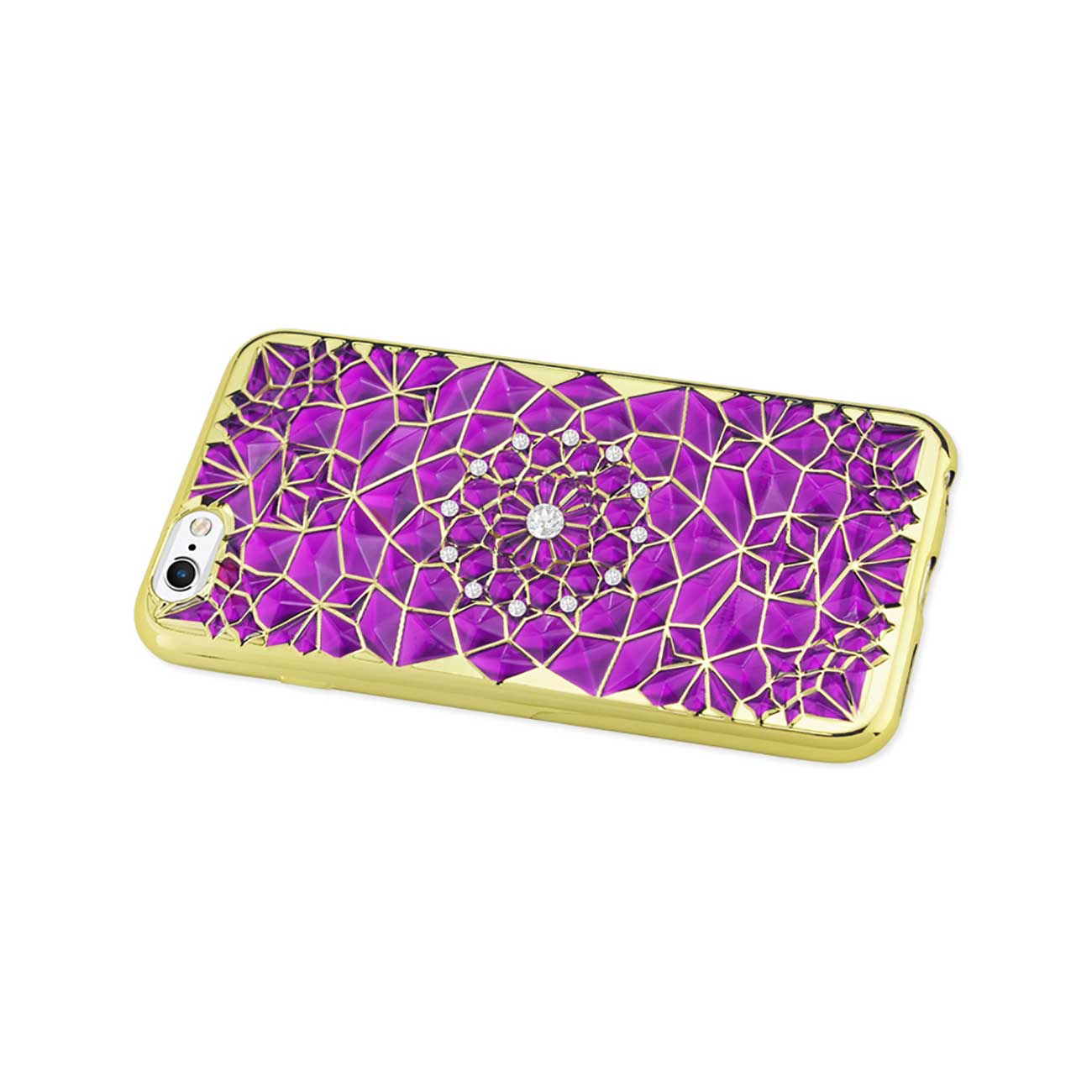 Case TPU Soft Sparkling Diamond Sunflower Design iPhone 6 Plus/ 6S Plus Purple Color