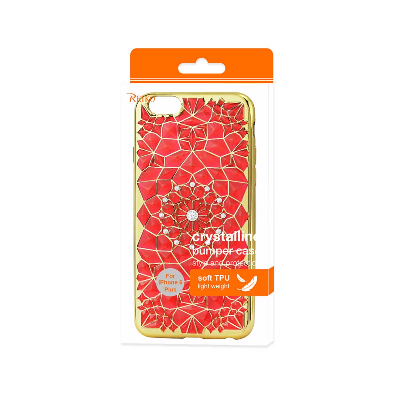 Case TPU Soft Sparkling Diamond Sunflower Design iPhone 6 Plus/ 6S Plus Red Color