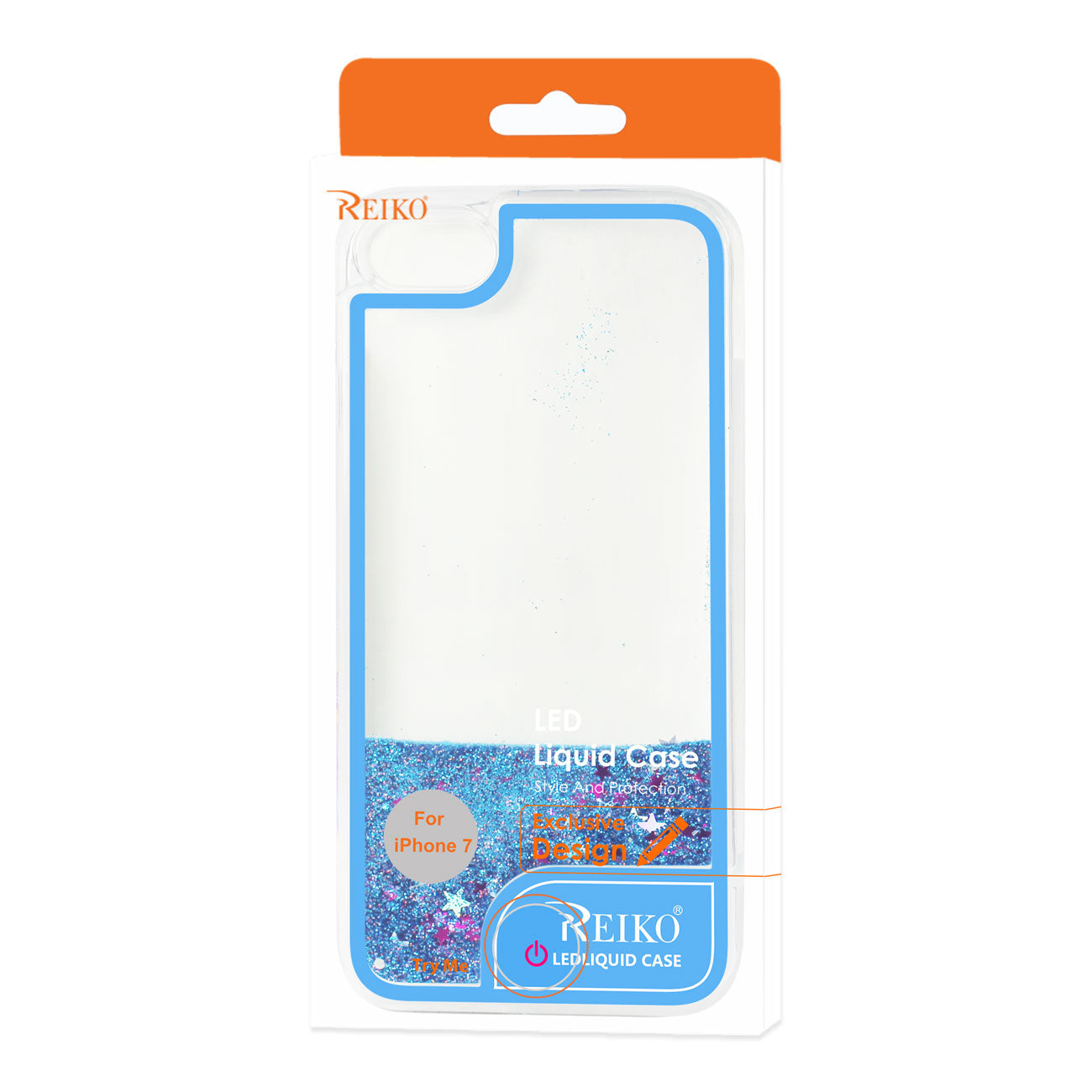 Case With Flowing Glitter And Led Effect iPhone 7/ 8/ SE2 Blue Color