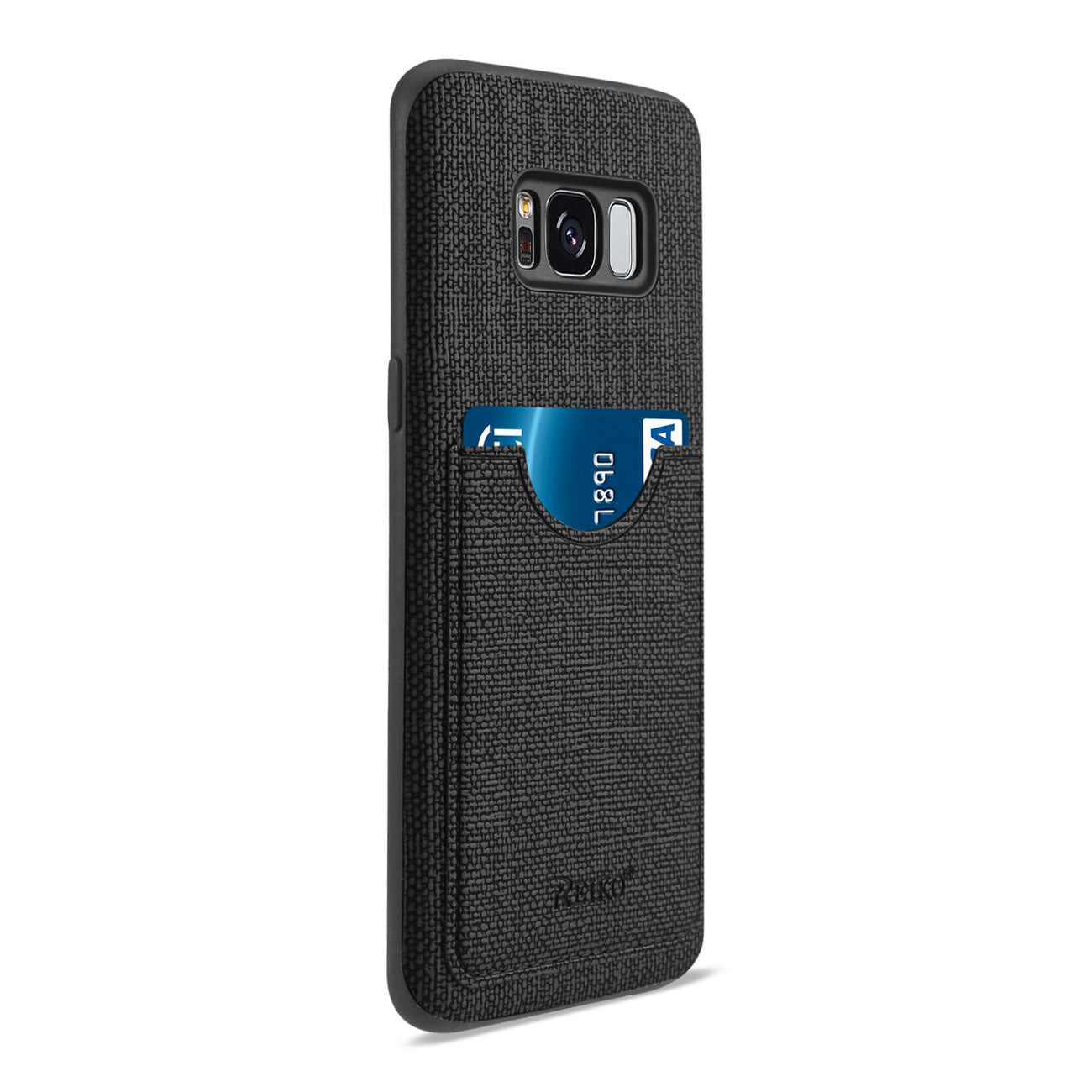 Samsung Galaxy S8 Edge/ S8 Plus Anti-Slip Texture Protector Cover With Card Slot In Black