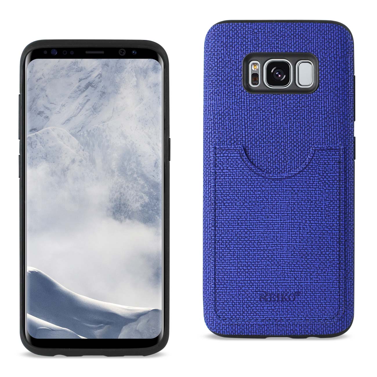 Samsung Galaxy S8 Edge/ S8 Plus Anti-Slip Texture Protector Cover With Card Slot In Navy